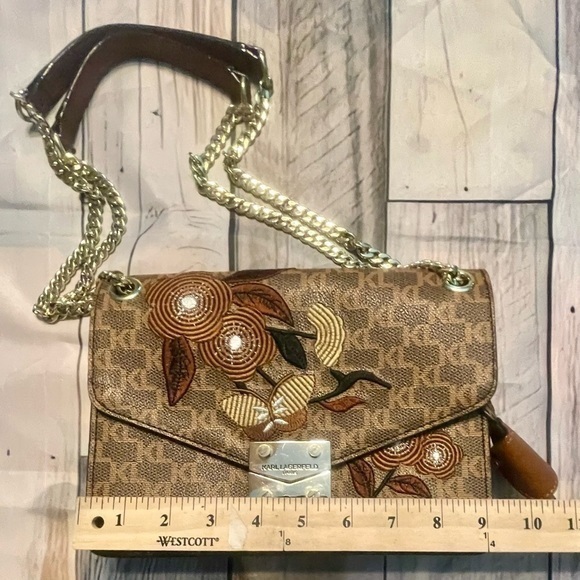 Karl Lagerfeld  Flower & Butterfly Crossbody Bag Certified Authentic 🔥EUC🔥 - Picture 14 of 16